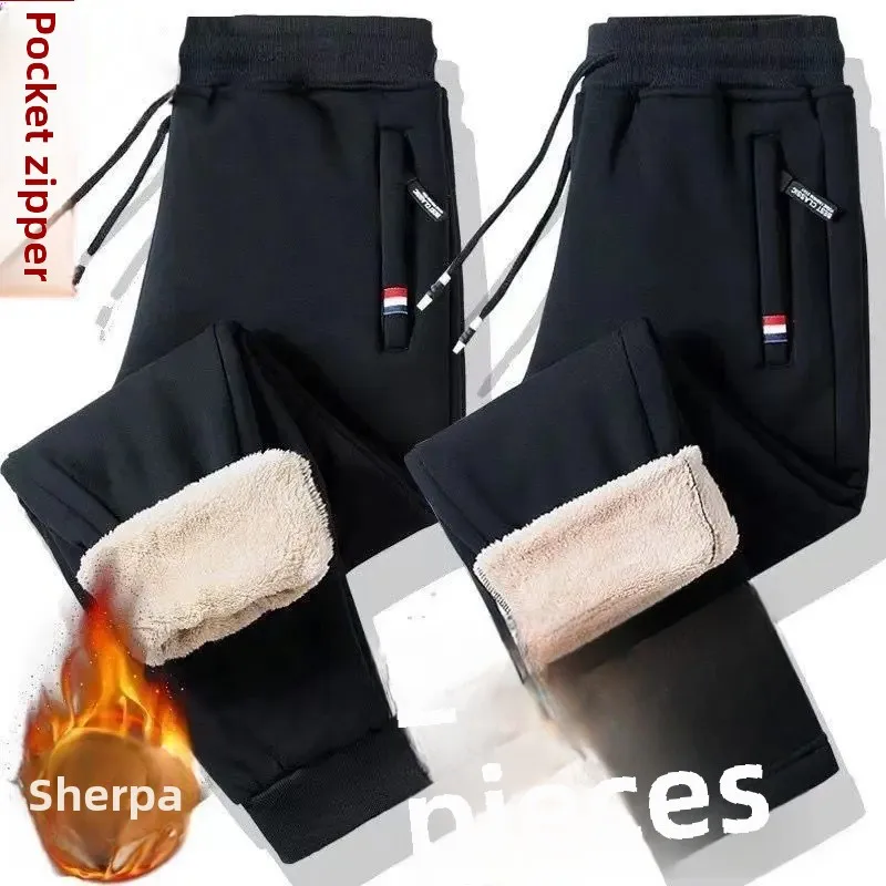 Three-color [lambswool zipper] black ankle-tied + black straight