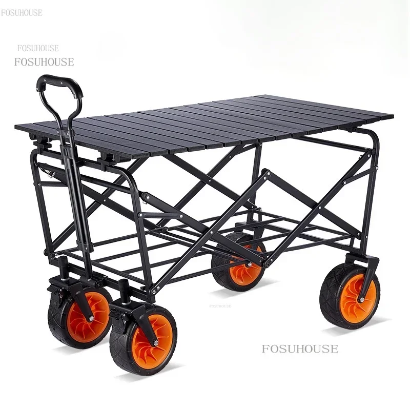 Outdoor Garden Carts Camping Cart with Wheels Garden Supplies Folding Cart Picnic Fishing Shopping Portable Trailer