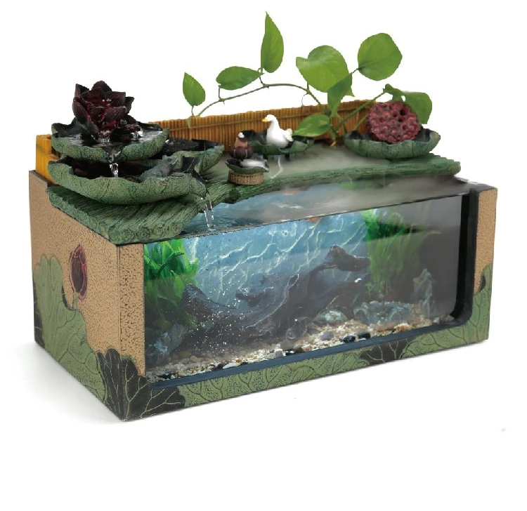 

Chinese retro landscape fish tank landscaping living room flowing water ornaments
