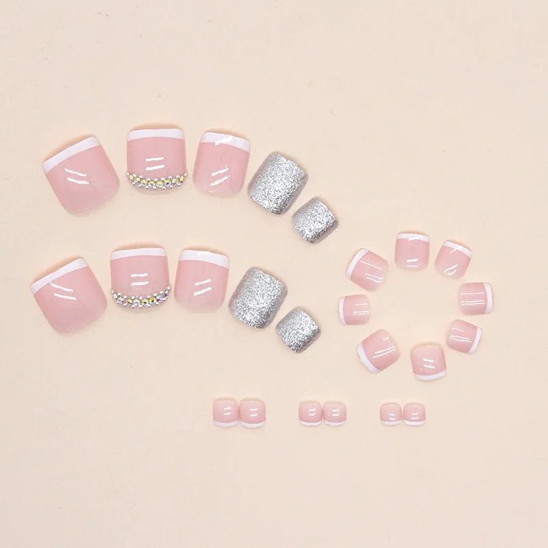 Flash Pile Drill Press On Nails Fake Nails Tips Sticker False Toenail Design Butterfly Lovely Girl False Toenail