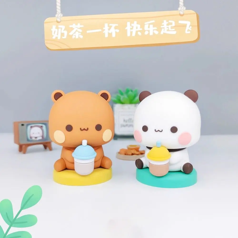 Yier dan Bubu figur Anime, mainan patung Model Resin Panda beruang