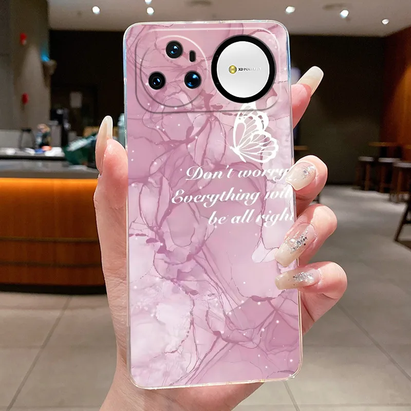 Clear Luxury Fashion Butterfly Flowers Soft TPU Phone Case