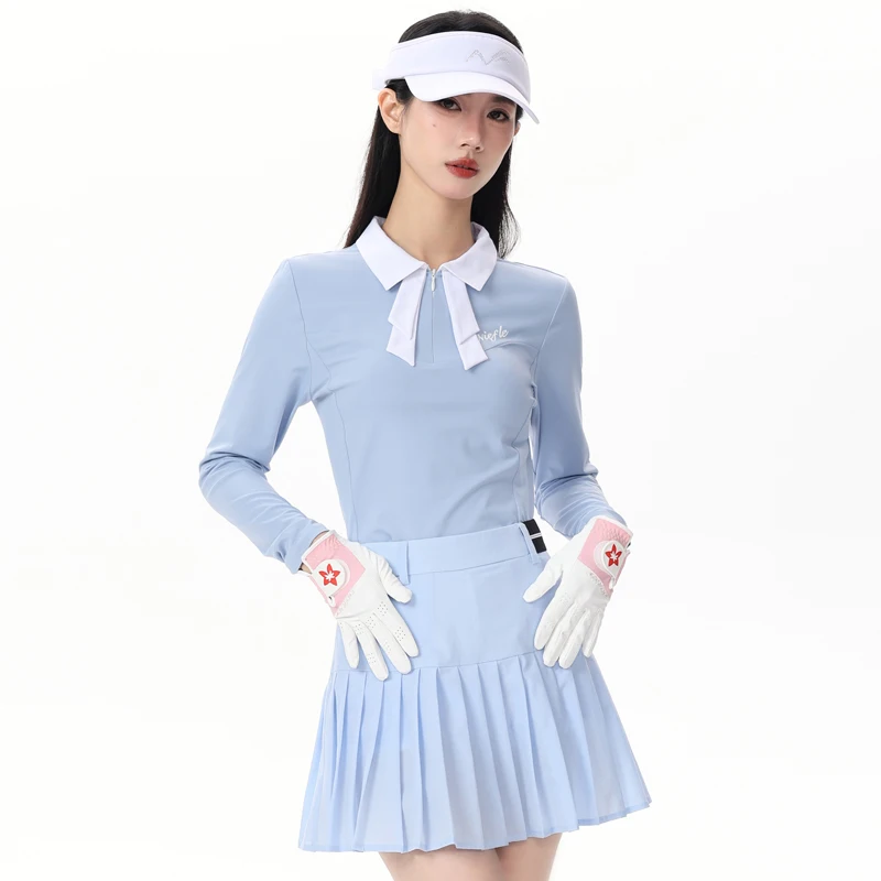 Golf Women's New Autumn Long Sleeved Slim Fit Wrinkle Resistant High-quality Temperament Short Skirt Outdoor Leisure Sports Set