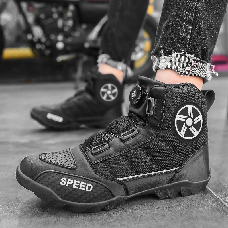 Men Botas Moto Shoes Motocross Boots Professional Men's Off-Road Vehicle Botas Motobiker Riding Boots Motorcycle Shoes