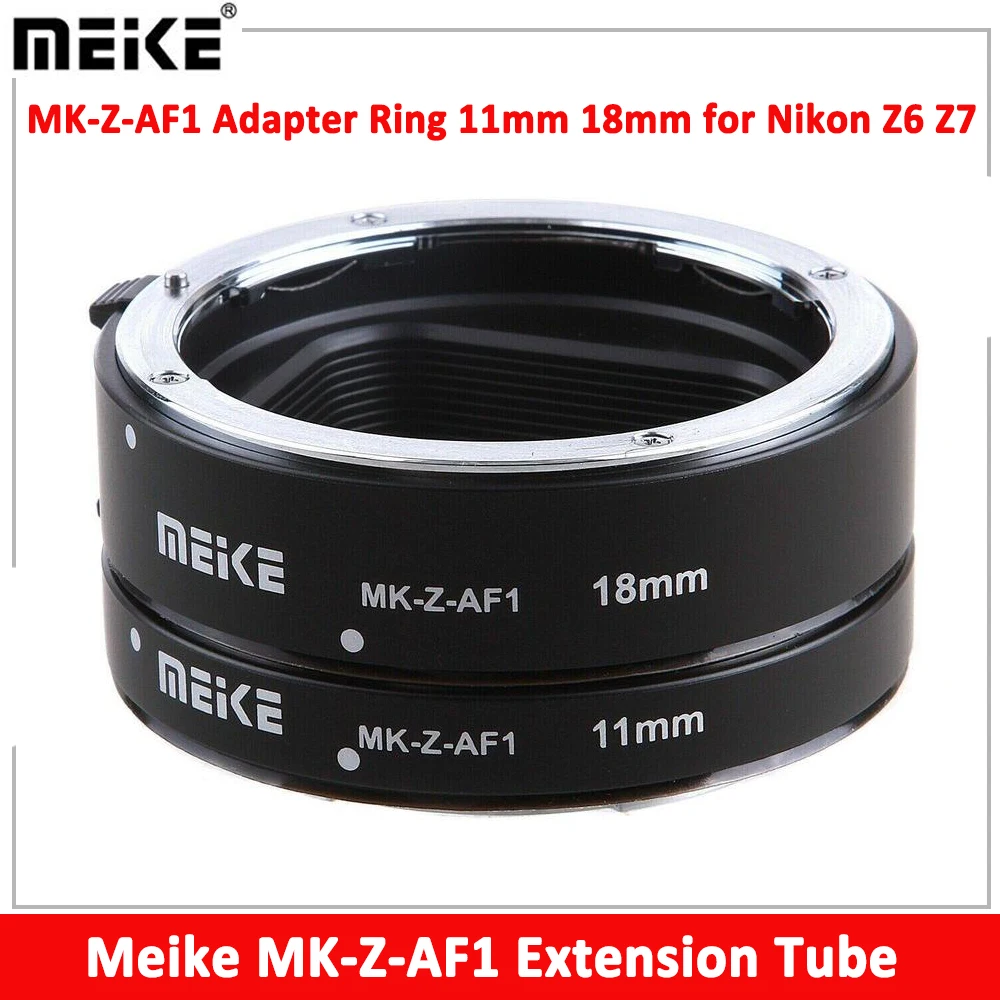 Meike Mk-Z-Af1 Metal Af Macro Extension Tube Auto Focus Adapter Ring 11Mm 18Mm Per Nikon Z5 Z6 Z7