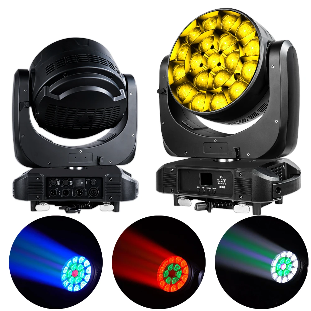 YUER High Qualit Wash Beam Zoom 19x40W LED Moving Head Lighting Professional Stage Equipment DJ Projector Disco Ball Party Stage