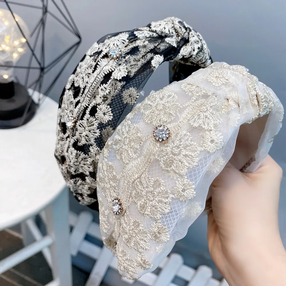 Lace Retro Flowers Baroque Headband Knot Wide Hairband For Women Wash Face Girls Hair Accessories Party Hair Band led lights battery par can uplighting with 6x18w rgbw ua lyre wash remote control for dj disco bar party wedding show