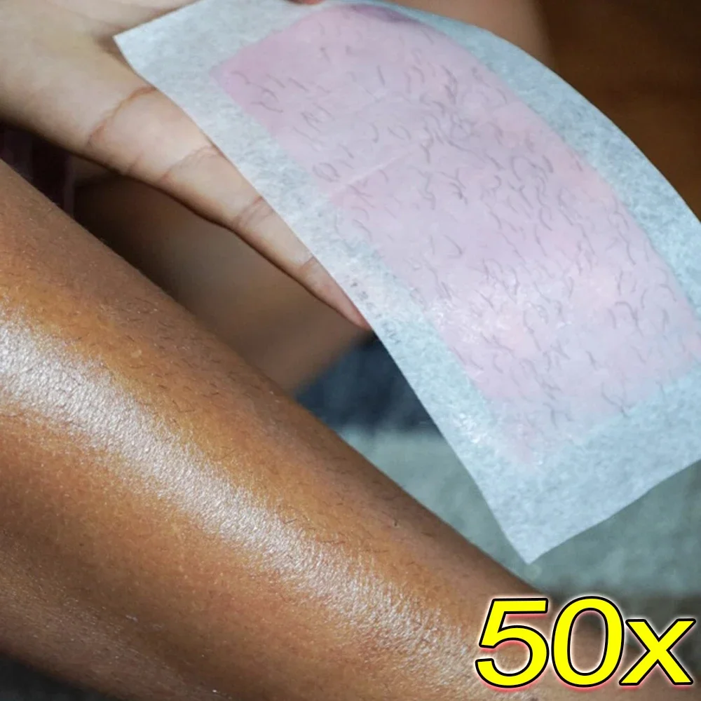 Hair Removal Wax Strips Painless Fast Facial Body Hairs Removal Bikini Legs Arm Hair Patch Unisex Women Beauty Tool 50PC depilatory wax strips