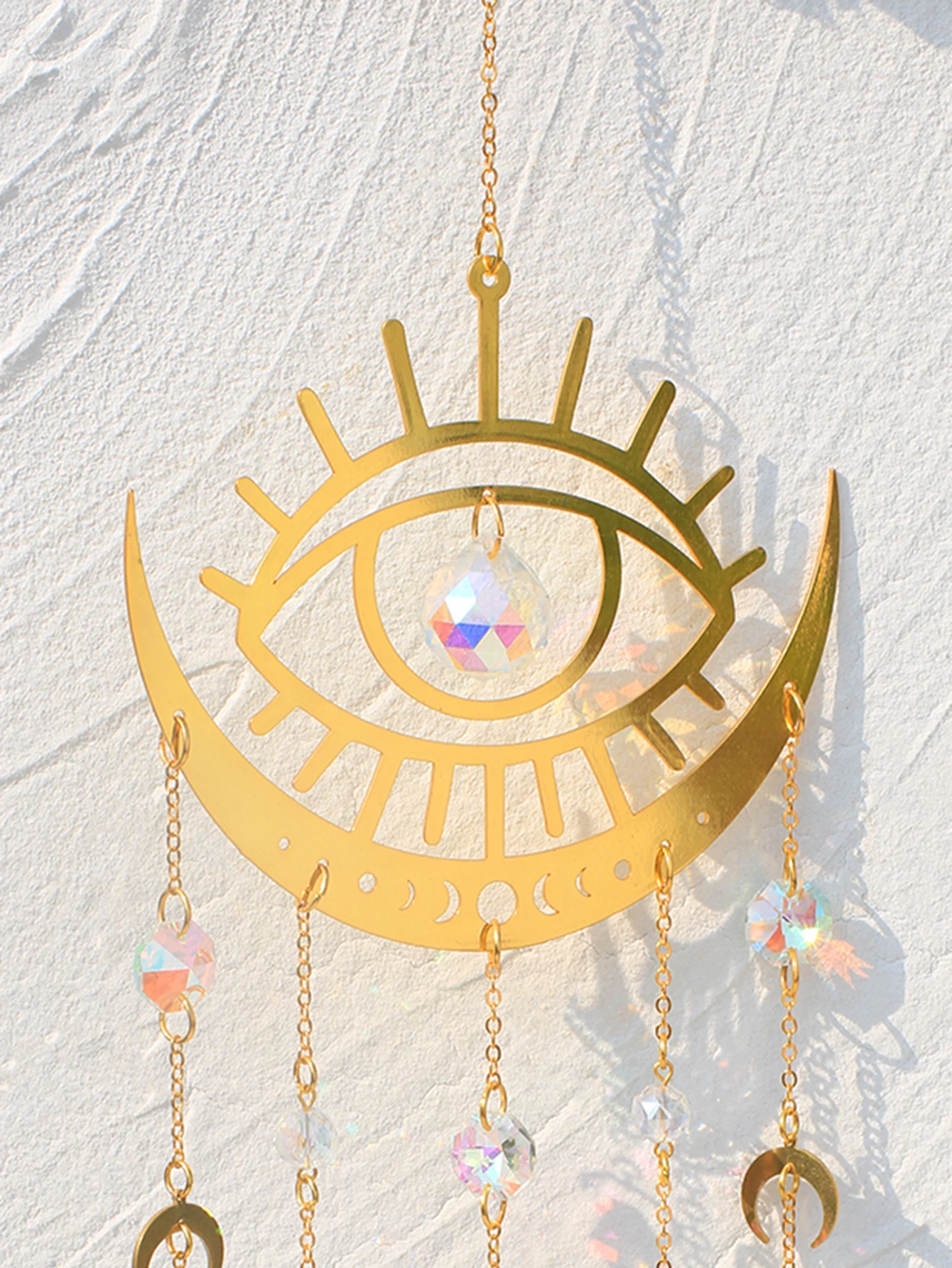 Evil Eye Crystal Sun Catcher Car Ornaments Garden Suncatchers Chakra Prisma Hanging Ornaments Window Wind Chimes Outdoor Decors