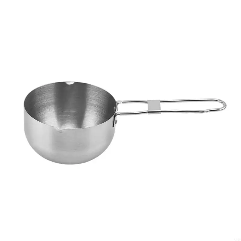 A52C Milk Pan with Two Side Spouts 25.3cm/10-inch Instant Pan Stainless Steel for Camping Outdoor Large Capacity