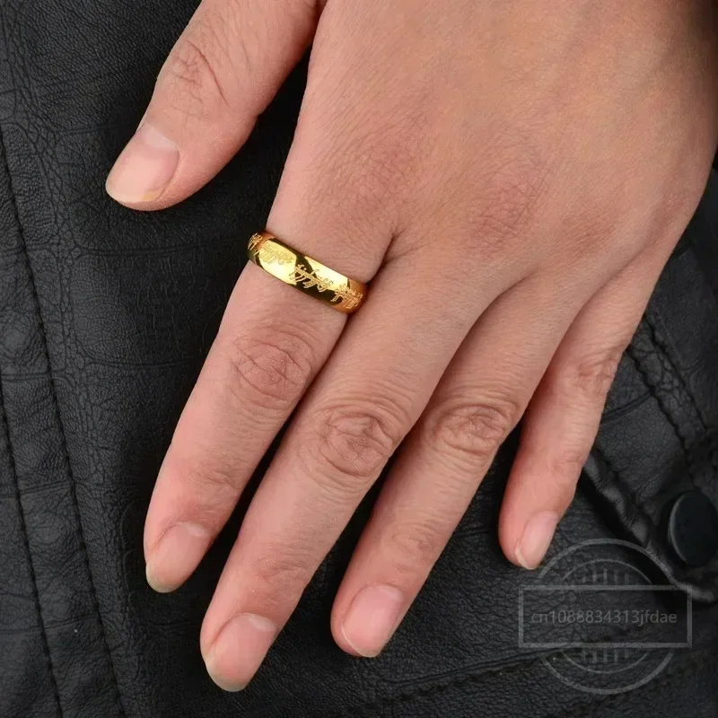 Wedding rings Trendy Stainless Steel Laser Engraving Exquisite Couples Wedding Rings for Men and Women Fashion Movie Jewelry Gifts