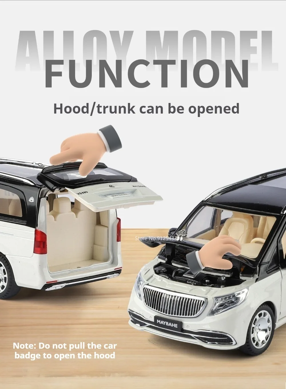 1:24 Alphard VS680 Ferngesteuertes Automodell Spielzeugmodelle mit Aluminiumkarosserie Gummireifen Geschäftsfahrzeugmodelle mit Musik und Licht Geschenke – Detail 30