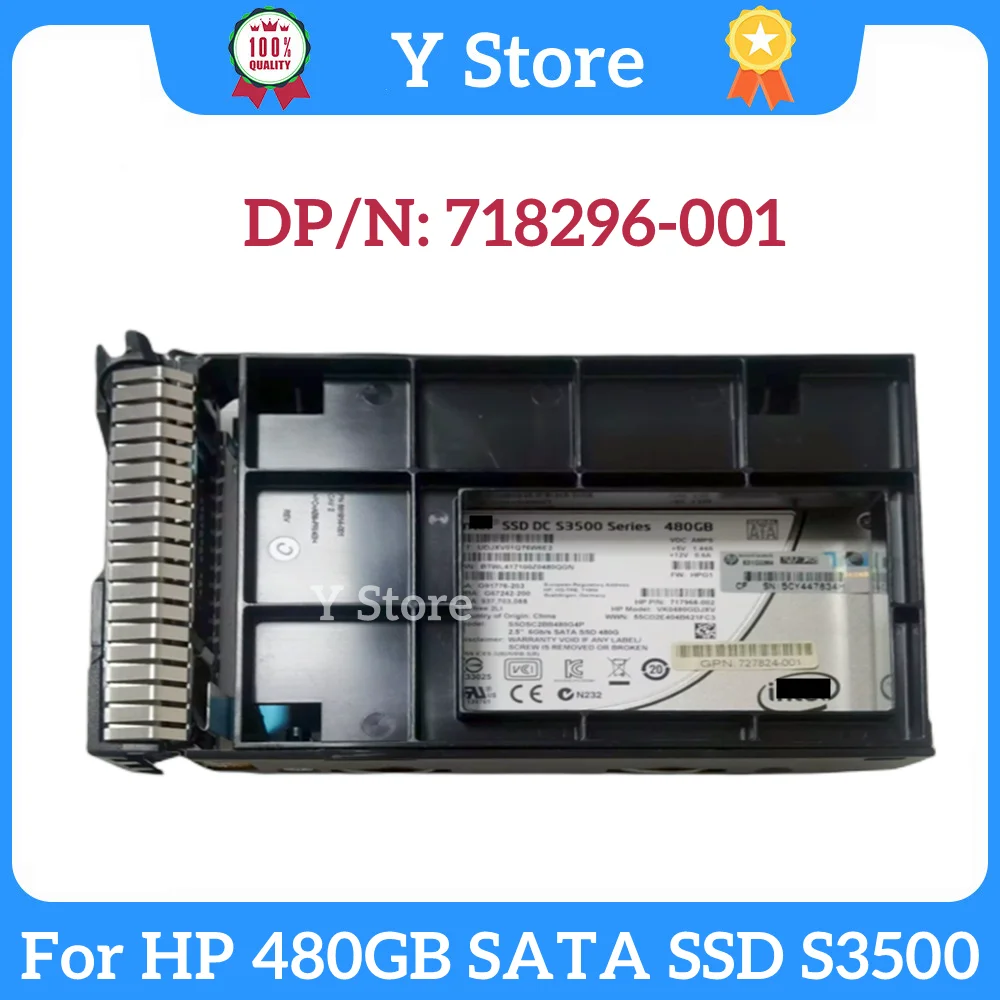 Y Store Per Hp 480Gb Sata Ssd S3500 2.5 A 3.5 Ssd 718296-001 Fast Ship
