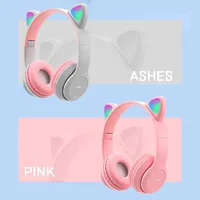 Wireless Headphones Cat Ear Bluetooth-Compatible Helmets Glow Light Over-Ear Headsets Stereo Bass Sports Headphones for PC Phone - Image 3