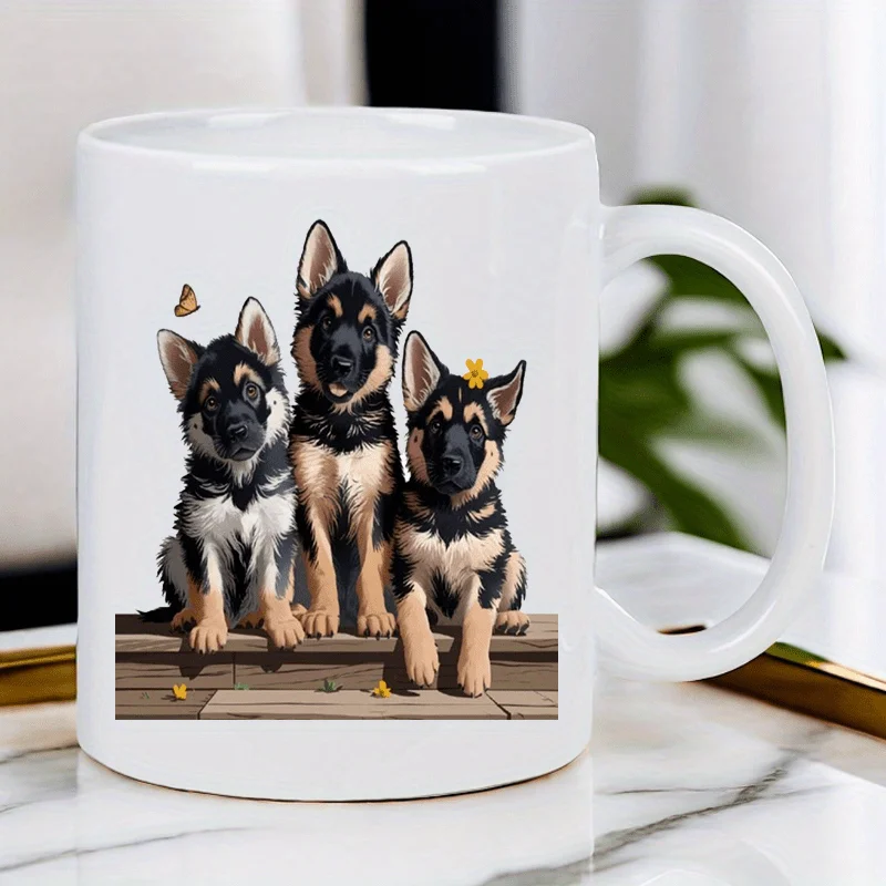 Tasse mit Schäferhundwelpen – Niedlicher Kaffeebecher mit drei entzückenden Hunden, robuste Keramiktasse für Heißgetränke, ideales Geschenk für Hunde_voghion.com