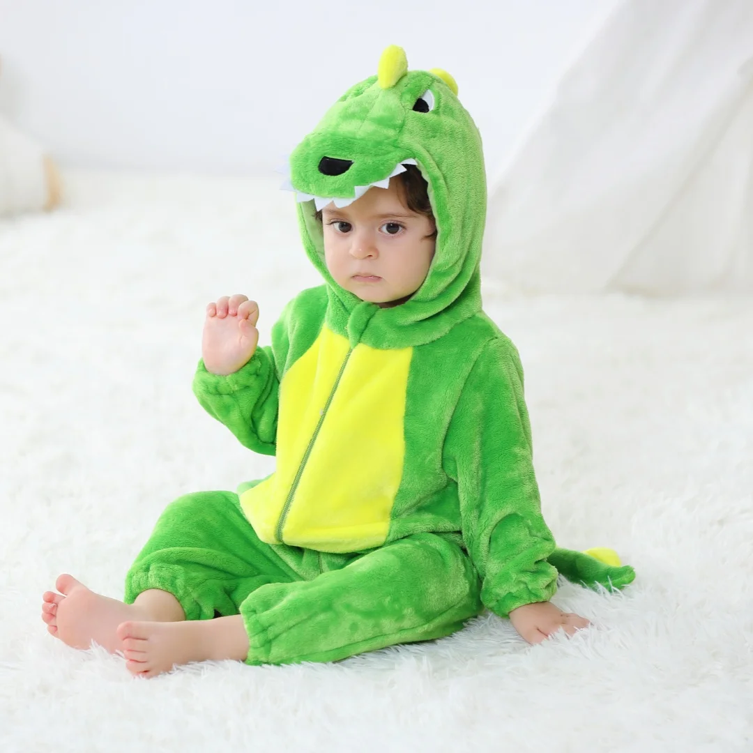 Baby Girls Long-sleeve Onesies Kigurumi Infant Dinosaur Animal Cartoon Romper Newborn Boys Pajamas For Christmas Halloween 4