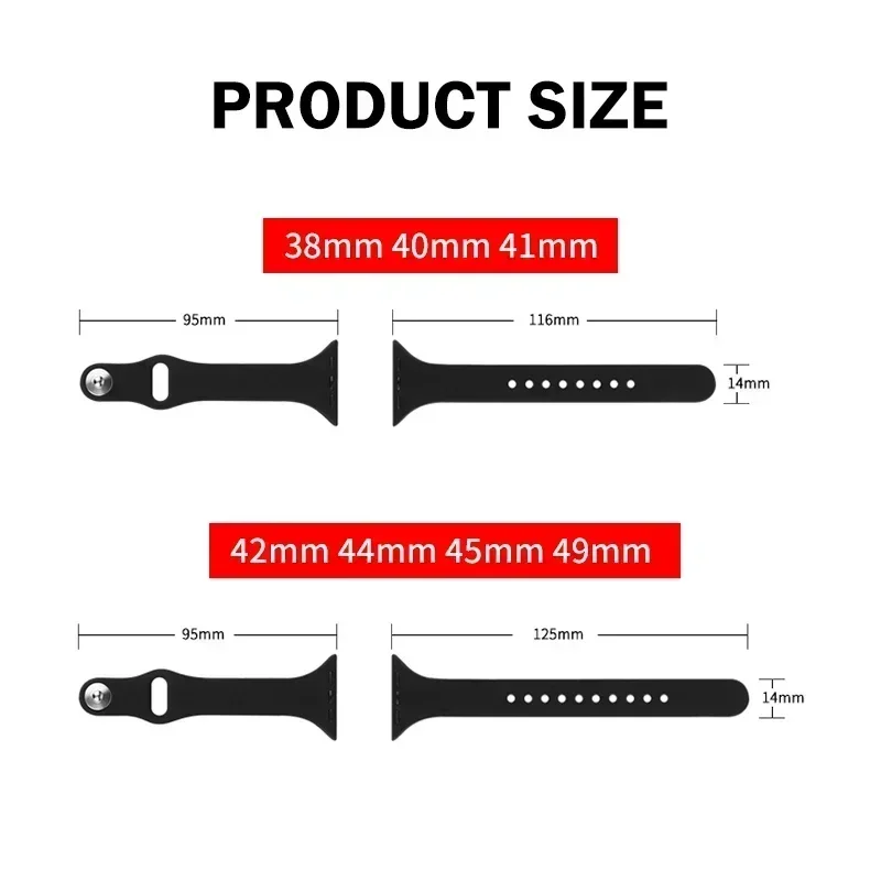 Slim Silicone Strap For Apple Watch Band 45mm 44mm 40mm 41mm 42-38mm sport bracelet iwatch series 8 7 se 3 4 5 6 9 ultra 2 49mm