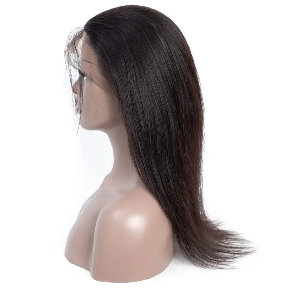360 Lace Frontal Brazilian Straight Human Hair Pre-plucked Transparent Lace Closure Only Natural Color Remy Hair Gabrielle