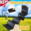 NEW 120W Folding Solar Panels Cell 5V USB Portable Solar Smartphone Battery Charger for Outdoor Tourism Camping Hiking Power 1