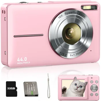 FHD 44MP 1080P Digital Camera Rechargeable Cameras with 16x Zoom Compact 2.4 inches Camera Cameras for for Kids Adults Beginners 1