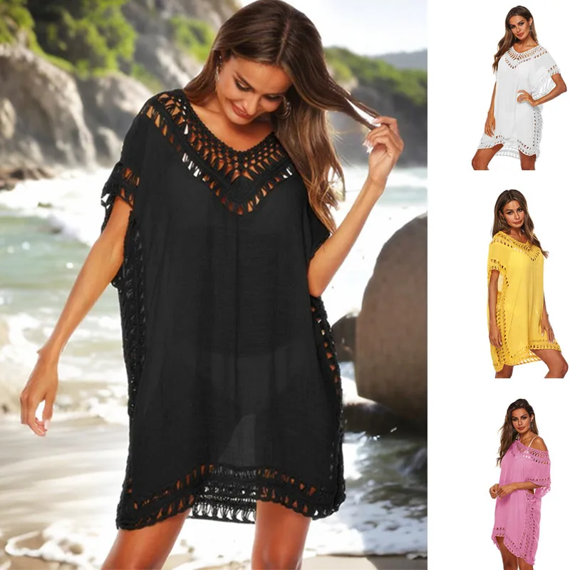 KAAVIYO Fiori Rossi Che Brillano Copricostumi Da Bagno Donna Abito Bikini Cover Up Beachware Per Spiaggia Estate 119997209