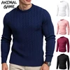 Animal Game Men's Long Sleeve T Shirts Crewneck Knitwear Casual Sweater Twist Cold Blouse Pullover Patterned Cable Work Jumper