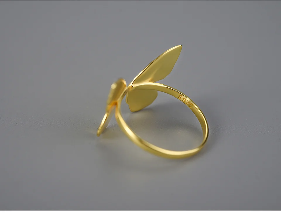 Silver Adjustable Vintage Butterfly Rings