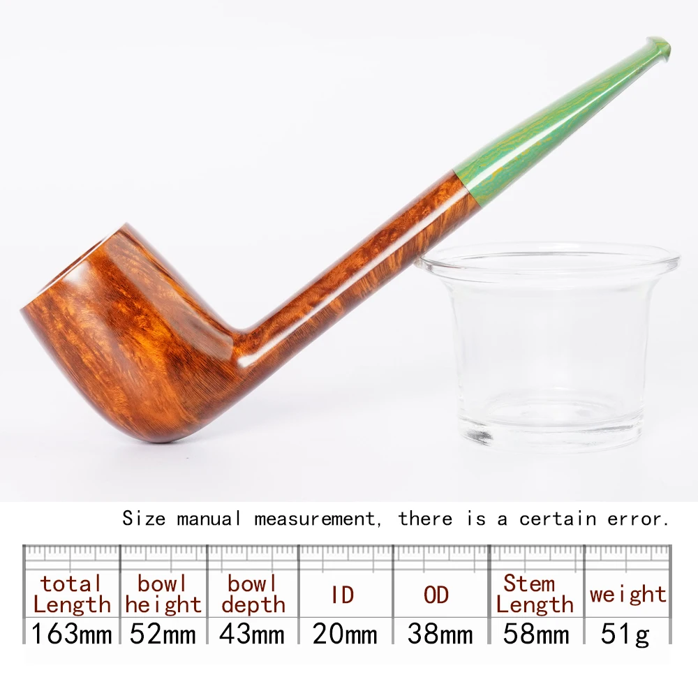 MUXIANG 수제 Briar 나무 담배 파이프, 클래식 Blowfish 파이프, 가황 고무 파이프 입 아버지의 날 선물 3mm 파이프 채널