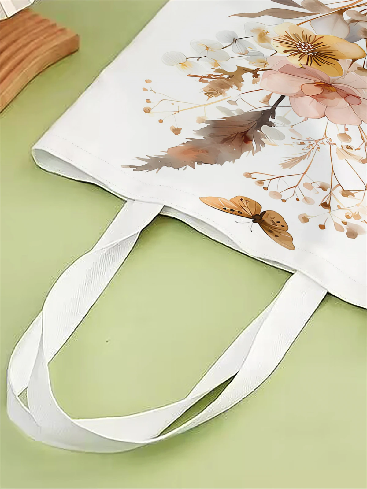 1pc,butterfly handbag, reusable fashionable handbag, multifunctional handbag, printed canvas shopping bag