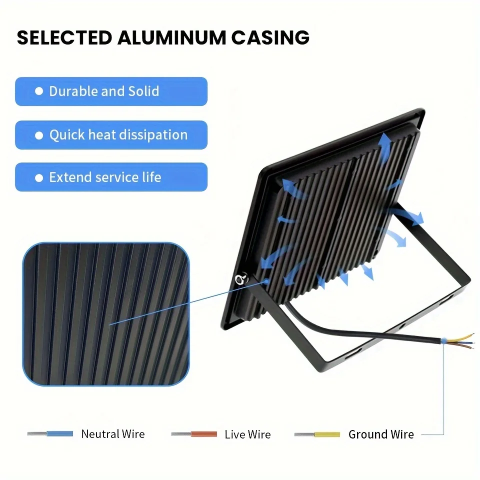 Enhanced Outdoor LED Floodlight - IP66 Waterproof Pathway and Garden Light, Energy-Efficient Spotlight Lamp