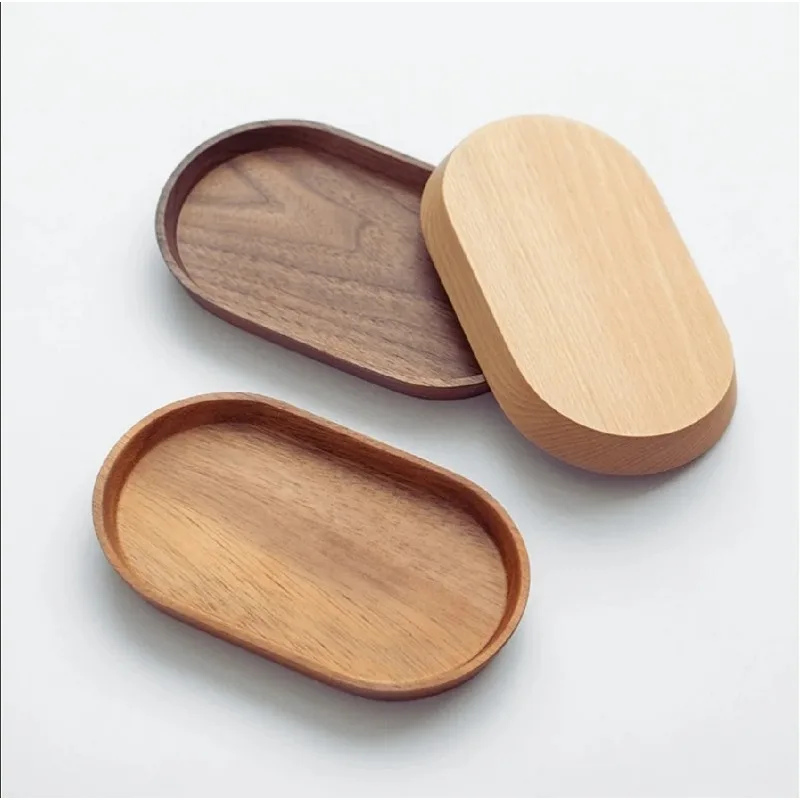 Japanese-Style Wooden Snack Plate for Tableware