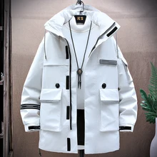 

Winter hooded down jacket mid-length thickened and warm