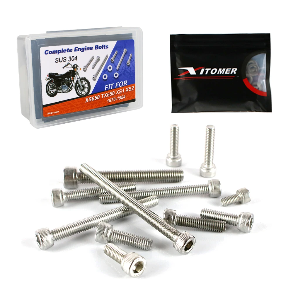 106PCS ATV Stainless Engine Bolt Screws Kit For YAMAHA XS650 TX650 XS1 & XS2 1970-1984
