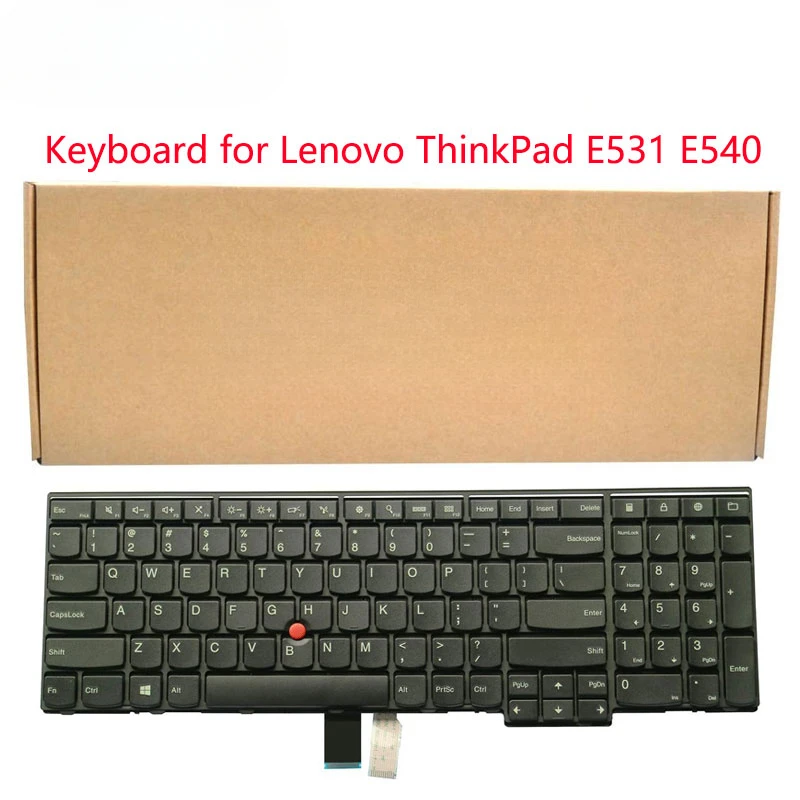 Laptop Replacement Notebook US Keyboard for Lenovo ThinkPad E531 E540 Laptop No Backlight (4 Fixing Screws)