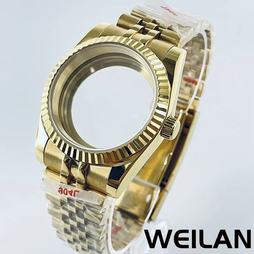Premium Silver & Gold Waterproof Watch Case with Sapphire Crystal