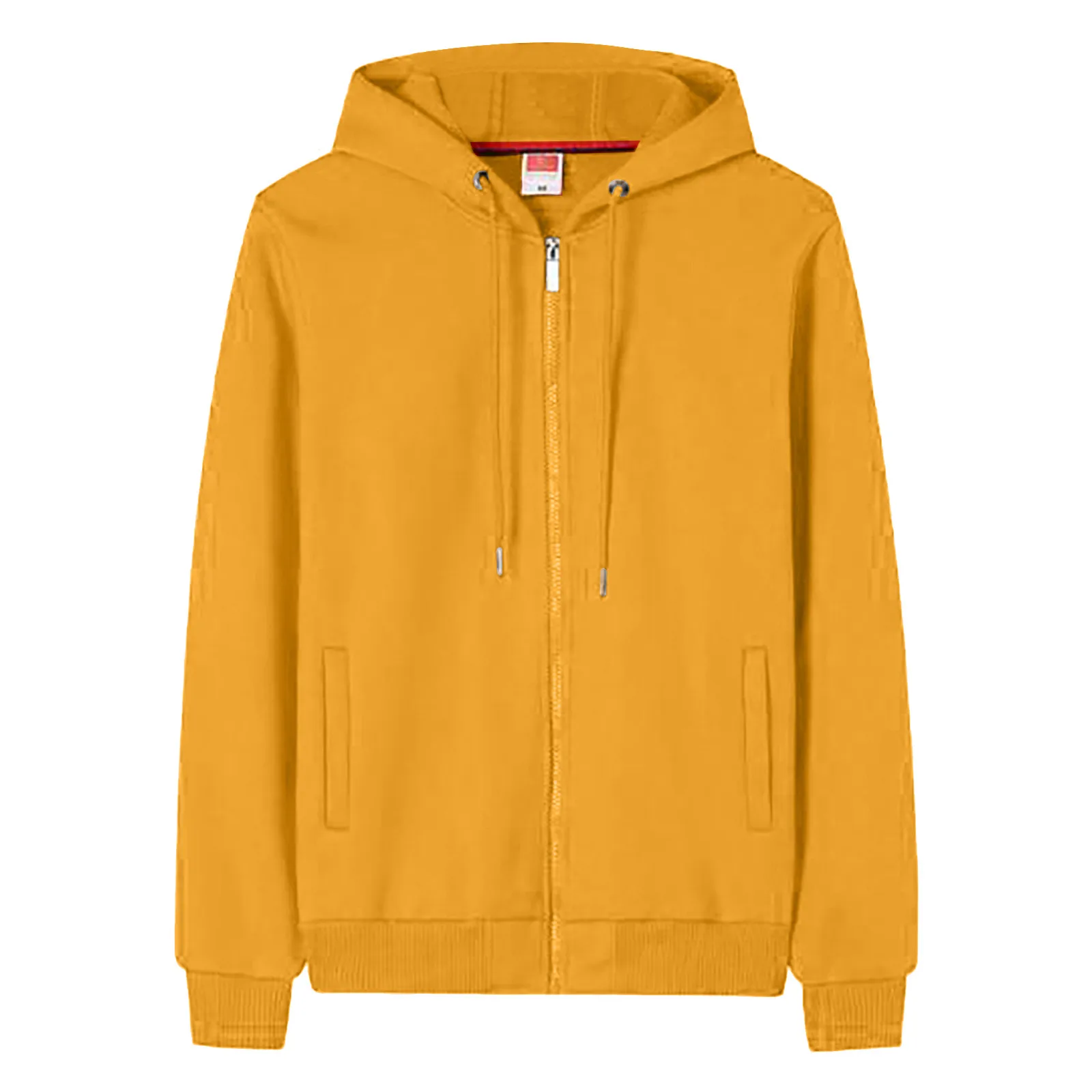 Men Zipper Up Hoodie Spring Autumn Solid Color Harajuku Hooded Drawstring Hoodies Sweatshirts Pockets Oversize Sports Tracksuits