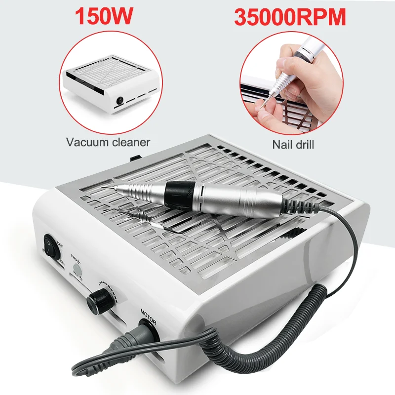 Aspirador de uñas profesional 2 en 1 de alta potencia, lámpara de secado de  uñas, ventilador de escape, equipo de uñas, 42 LED, 186W - AliExpress