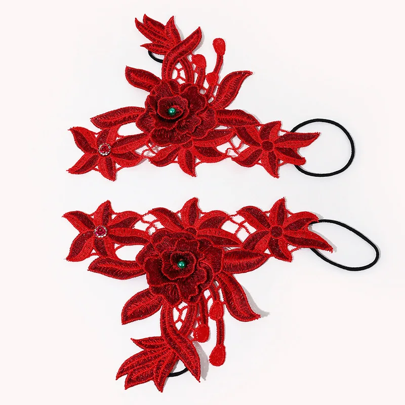 Summer Sexy Lace Rose Flower Gloves Women Half Finger Sunscreen Short Gloves Female Driving Cycling Fingerless Mitten Guantes