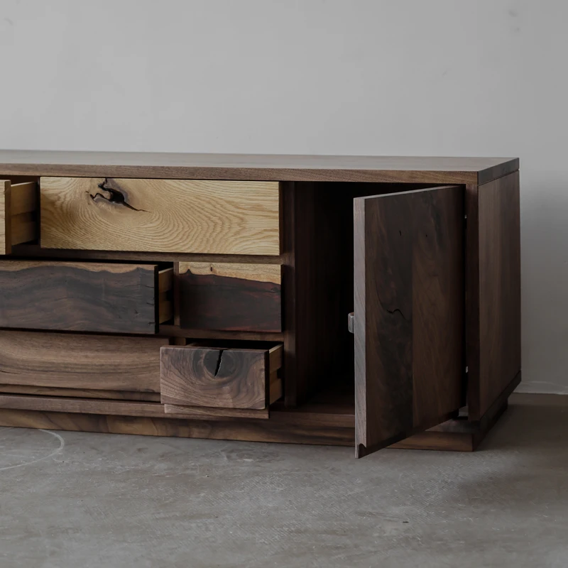 Chest Of Drawers Designer Furniture Living Room Cabinet Armario Wooden TV Stand Television Cab Inet Black Walnut
