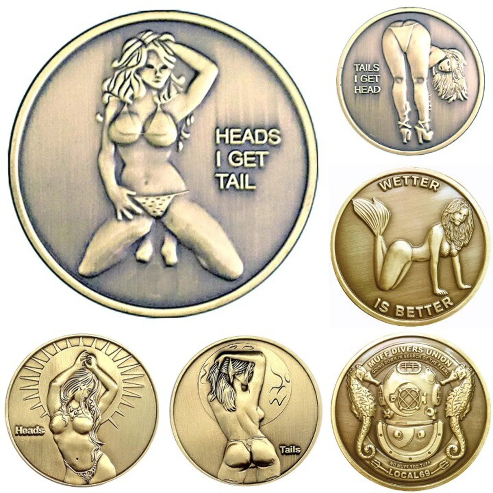 Sexy Woman Coin Get Commemorative Zinc Alloy Adult Challenge Plated Art Collection Lucky Girl Tourism Travel Gift 2022 | Дом и сад