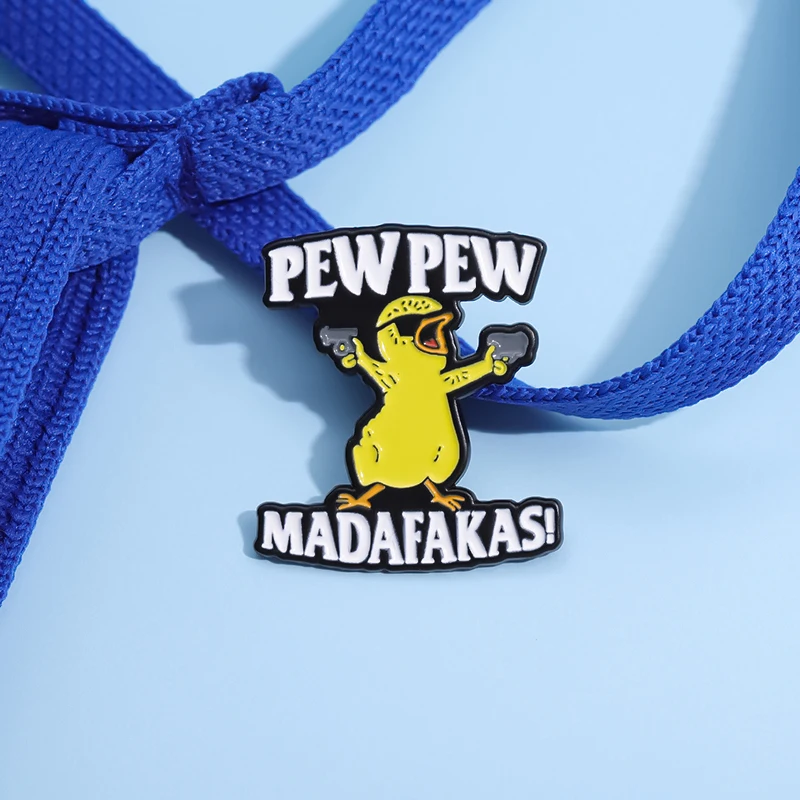 Pew Pew Madafakas Emaille Pin Cartoon Katze Ente Pferd Brosche Zubehör Revers Rucksack Abzeichen Tier Schmuck Geschenke für Freunde – Detail 7