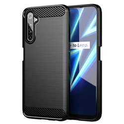Luxury Matte Shockproof Silicone Phone Case - Soft Protective Back Cover for Realme6 Pro (Black)