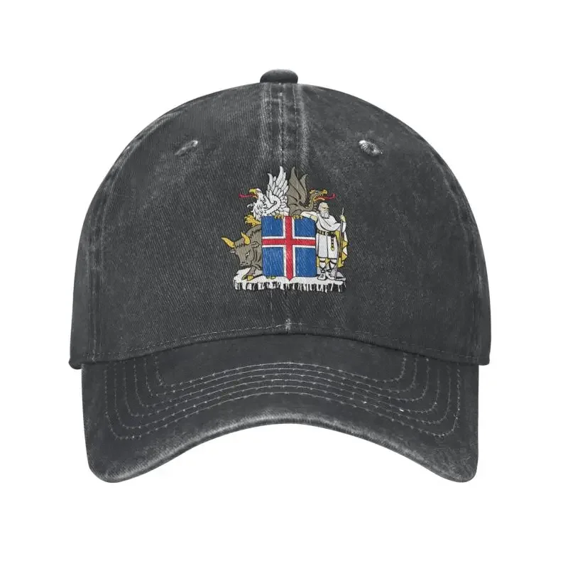 

Бейсболка с изображением герба Исландии, хлопок под заказ, для защиты от солнца, для мужчин и женщин, регулируемая шапка для папы, осень