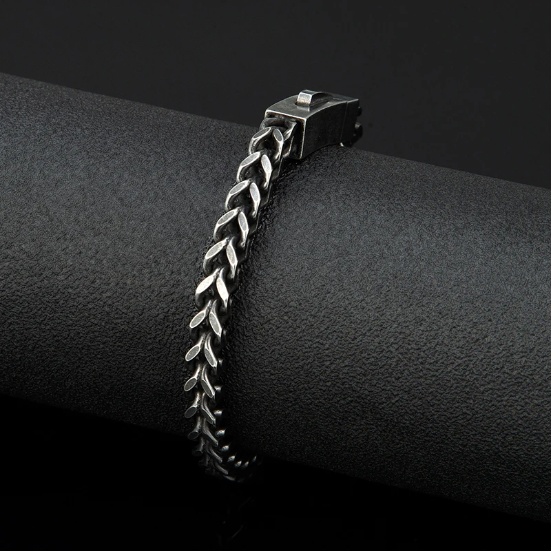 FCZDQ Men's Stainless Steel Cuban Link Bracelet - Heavy Fashion Jewelry With Square Buckle - View #11