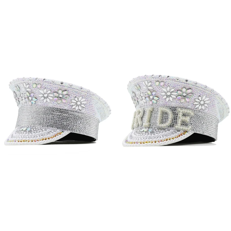 

Bride Hat Bachelorette Parties Gift Bridal Favor, Honeymoons, Wedding, Engagement Rhinestones Decors Adjustable