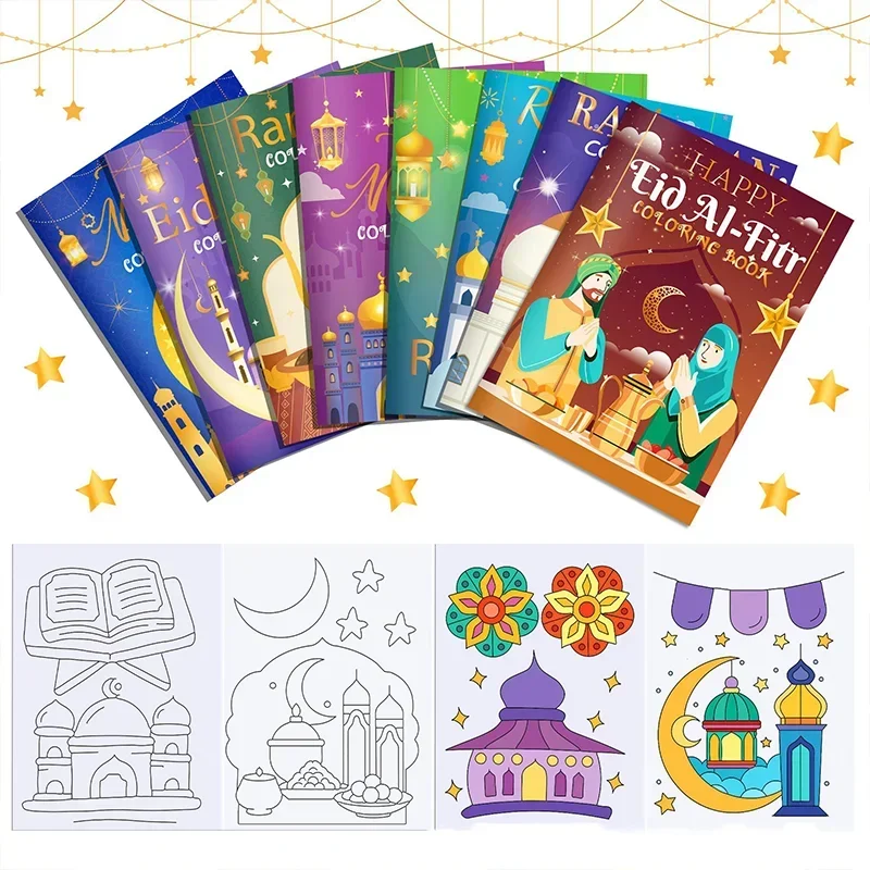 Eid Coloring Book Ramadan Doodle Sketchbook Islamic Activity Book Celebrating Ramadan Mubarak DIY Children Coloring Book