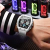 LIGE Top Brand Men's Watches Luxury Square Quartz Watch 5Bar Waterproof Luminous Chronograph Dual Display Watch Men Date Clock 6