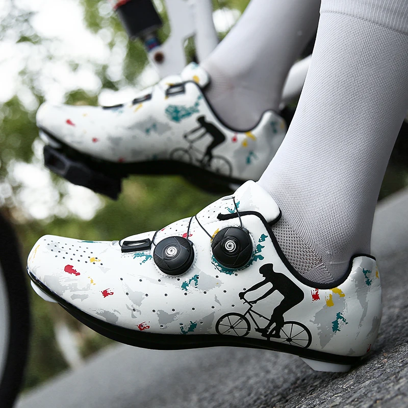 Men's Cycling Sports Shoes Unisex Anti Slip Off-road Cycling Flat Shoes MTB Cycling Shoes Microfiber Camouflage Cycling Shoes 5