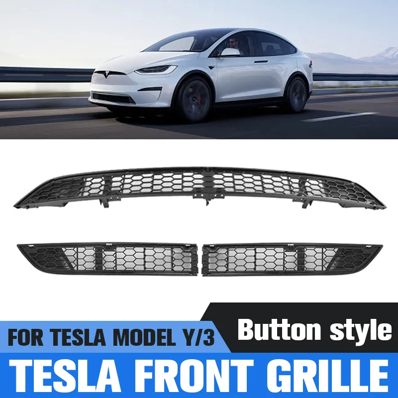 

Нижний Бампер для автомобиля Tesla Model 3/Y, сетка от насекомых, новая модернизированная сетка из поликарбоната, Сплав ABS 2023, аксессуары, высокое качество, сенсорный тон, новый стиль