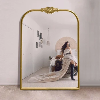 Golden Design Mirror Room Decor Big Decoration Full Body Standing Mirrors Luxury Vintage Makeup Decoration Maison Home Gold